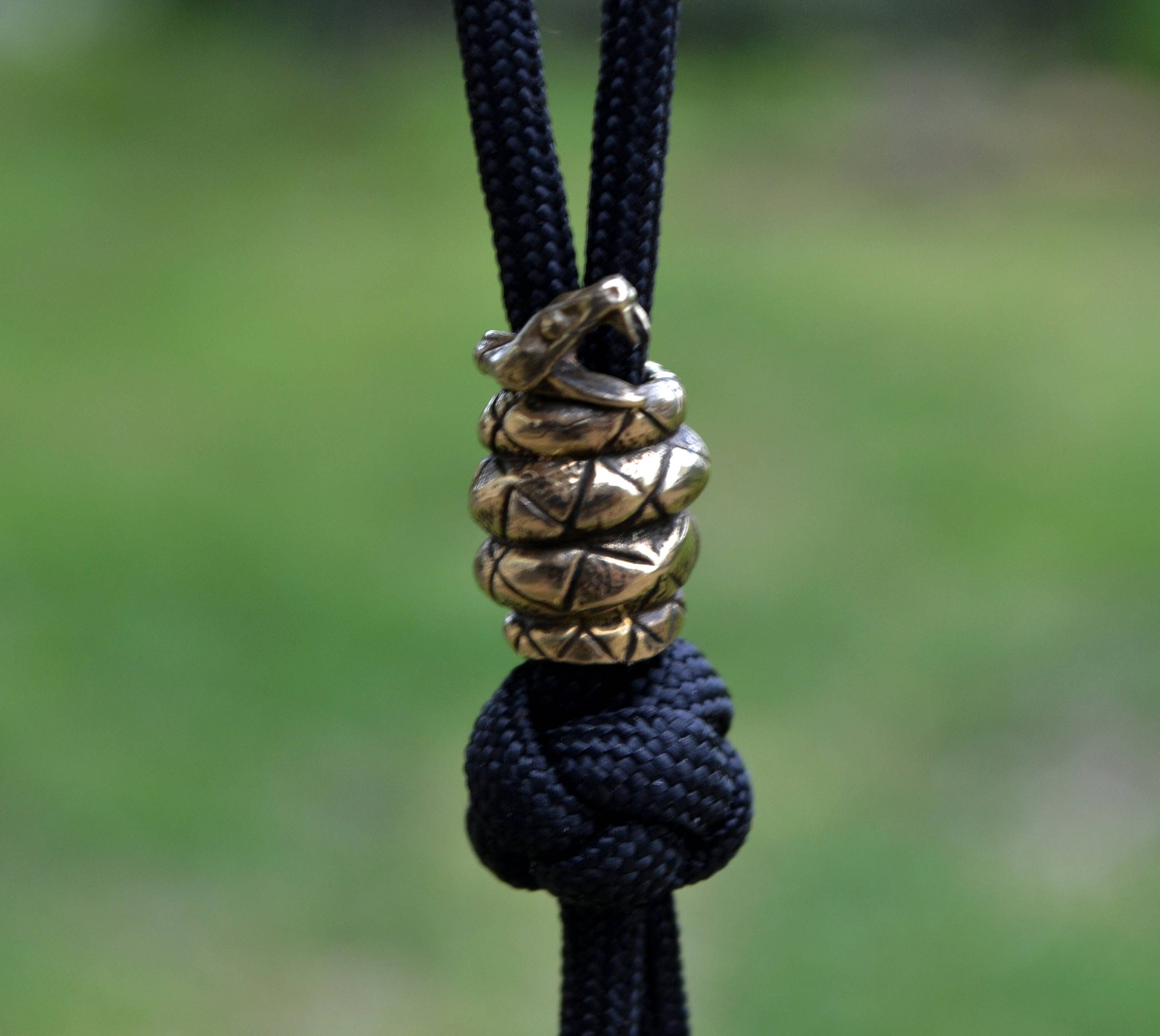 Snake bead brass paracord bead knife lanyard bead EDC bead Etsy