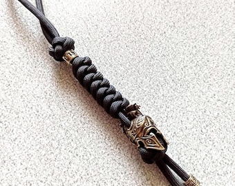 Knife lanyard, keychain with spartan helmet, gift for men, men keychain
