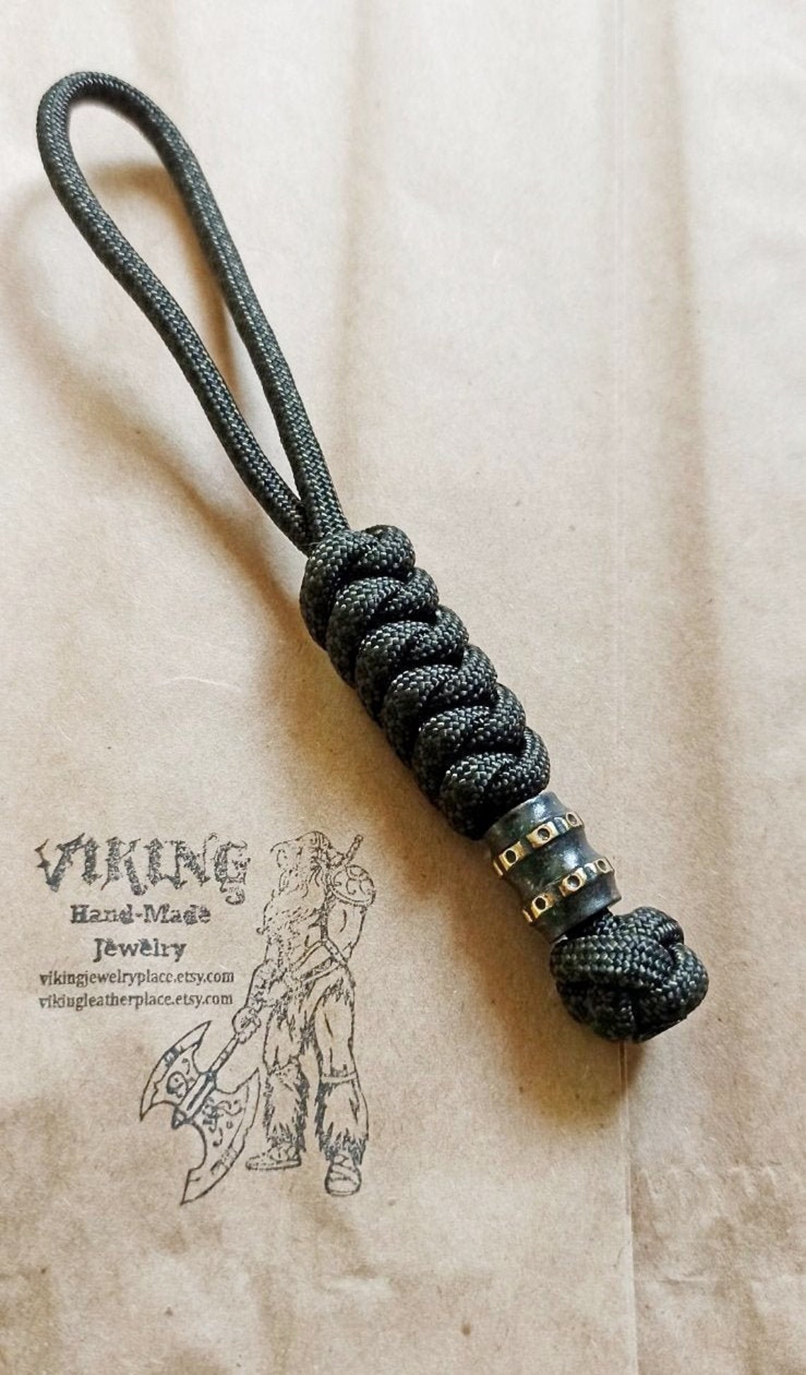 Knife Lanyard With Brass Bead Paracord EDC Mens Custom Etsy