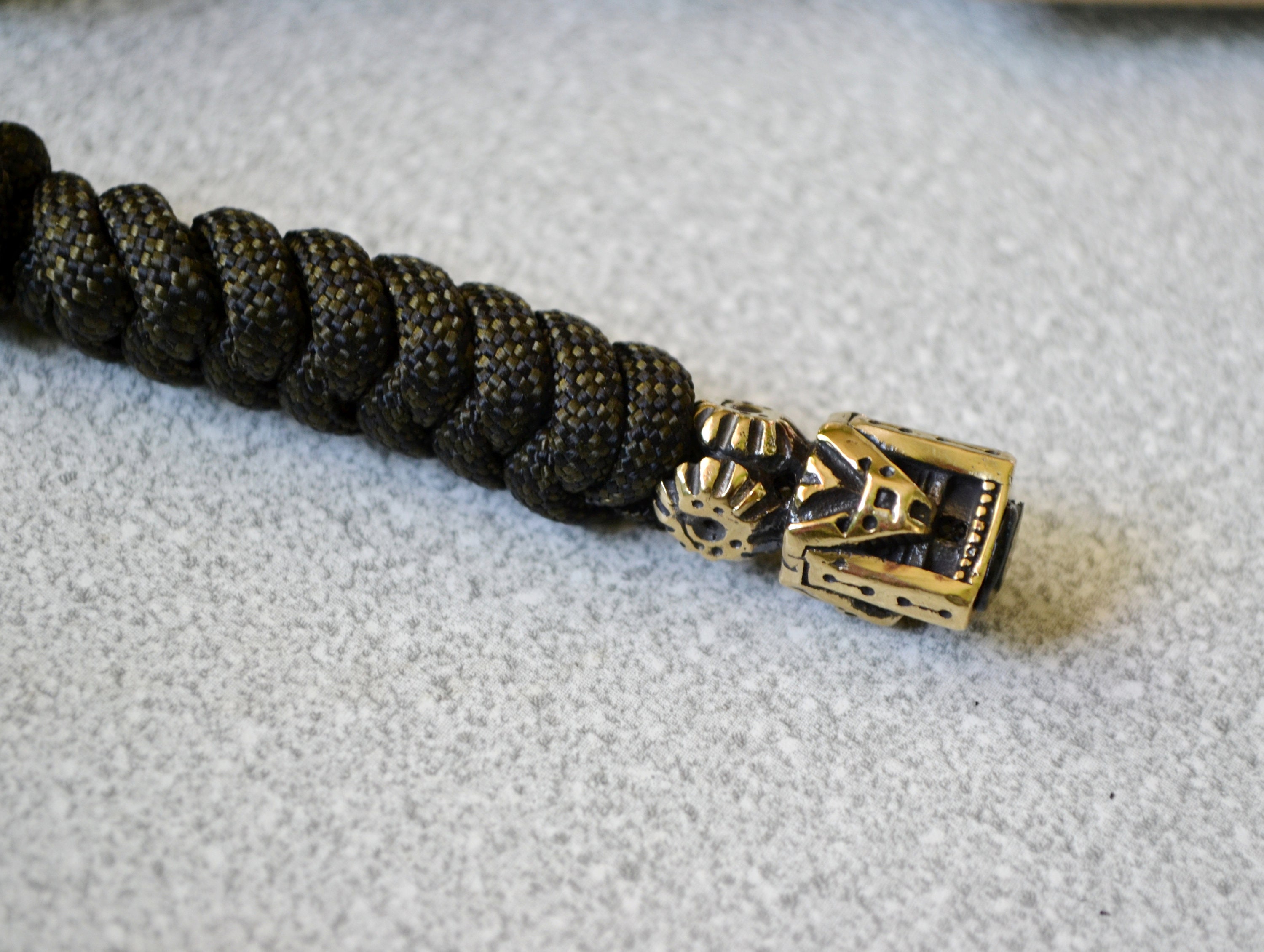 Knife Lanyard With Unique Brass Bead Keychain Gift for Men Etsy