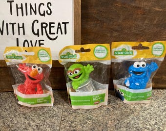 New Playskool Sesame Street Oscar Elmo Cookie Monster 3” character