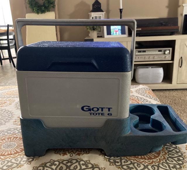 Vintage Rare Blue GOTT Armrest Console Cooler Vintage Cars Vw Ice