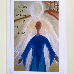 Oculto com Cristo em Deus - Cartão de felicitações cristão feito à mão / Cartão de Jesus / Cartão de Yeshua