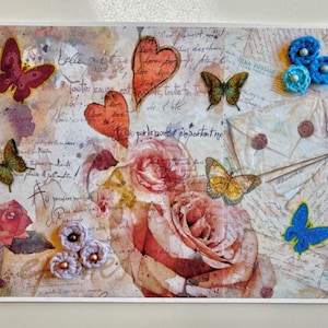 Rose of Sharon - Print of Original Decoupage Picture - Christian Artist