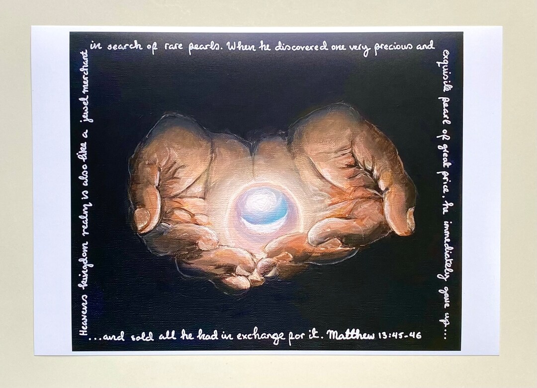 Pearl of Great Price Art Print of Original Acrylic Painting / Christian