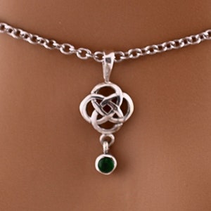 Trinity Sub Collar, Emerald Gemstone Necklace, Sterling Silver Locking