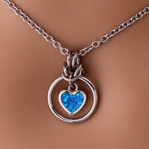 Blue Opal Heart O Ring Day Collar