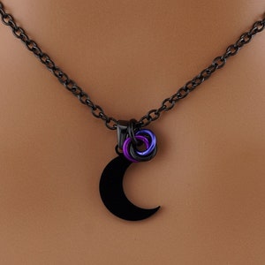 Black Moon Witchy Necklace Day Collar- Custom Color