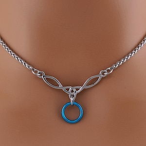 Custom Color O Ring Celtic Knot Dainty Day Collar Gift for Her