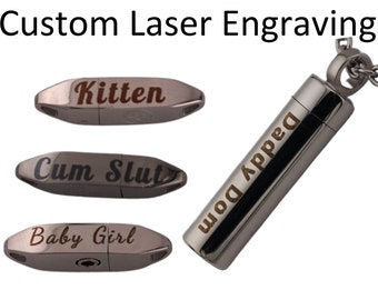 Engraving Add On - Engraved Submissive Collar - Custom Laser Engraving Master Key - Personalized Gift