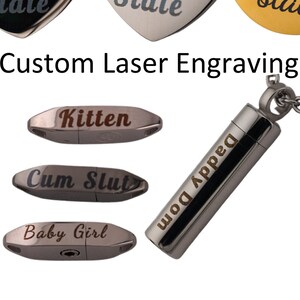 Engraving Add On Engraved Submissive Collar Custom Laser Engraving Master Key Personalized Gift image 1