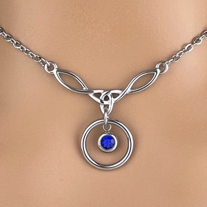 Submissive Collar, Celtic Knot Birthstone O Ring