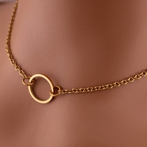 O Ring Submissive Collar Gold Necklace
