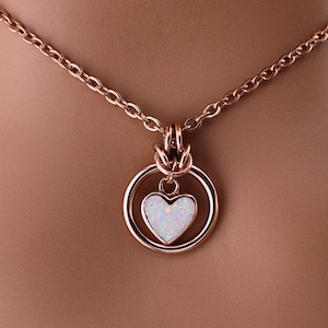 Rose Gold Opal O Ring Day Collar Necklace
