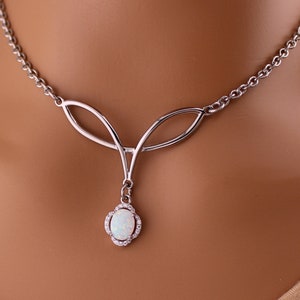 Submissive Collar Opal Celtic Pendant Necklace