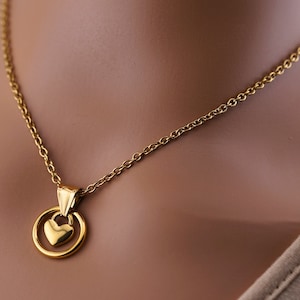 Gold Heart O Ring Day Collar