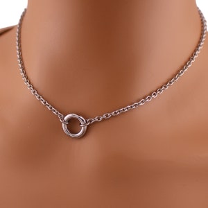 O Ring Submissive Collar - 24/7 Wear Locking Necklace