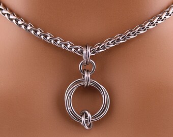 Fidget Necklace, Sub Collar, Calming Jewelry, BDSM O Ring