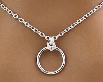 Day Collar Necklace: Sterling Silver O-Ring - Sleek Everyday Wear