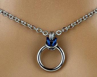 Submissive Day Collar, BDSM O Ring Necklace with Locking Options