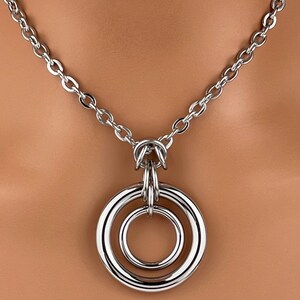 Submissive Collar Necklace, Stainless Steel O Ring (Large, Unisex) image 2