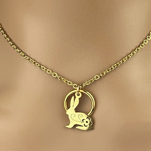 Submissive Necklace Bunny and O Ring-  Locking Option - Discreet Day Collar