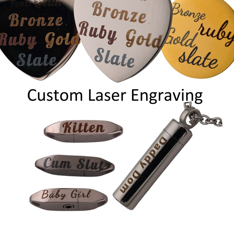 Engraving Add On Engraved Submissive Collar Custom Laser Engraving Master Key Personalized Gift image 1