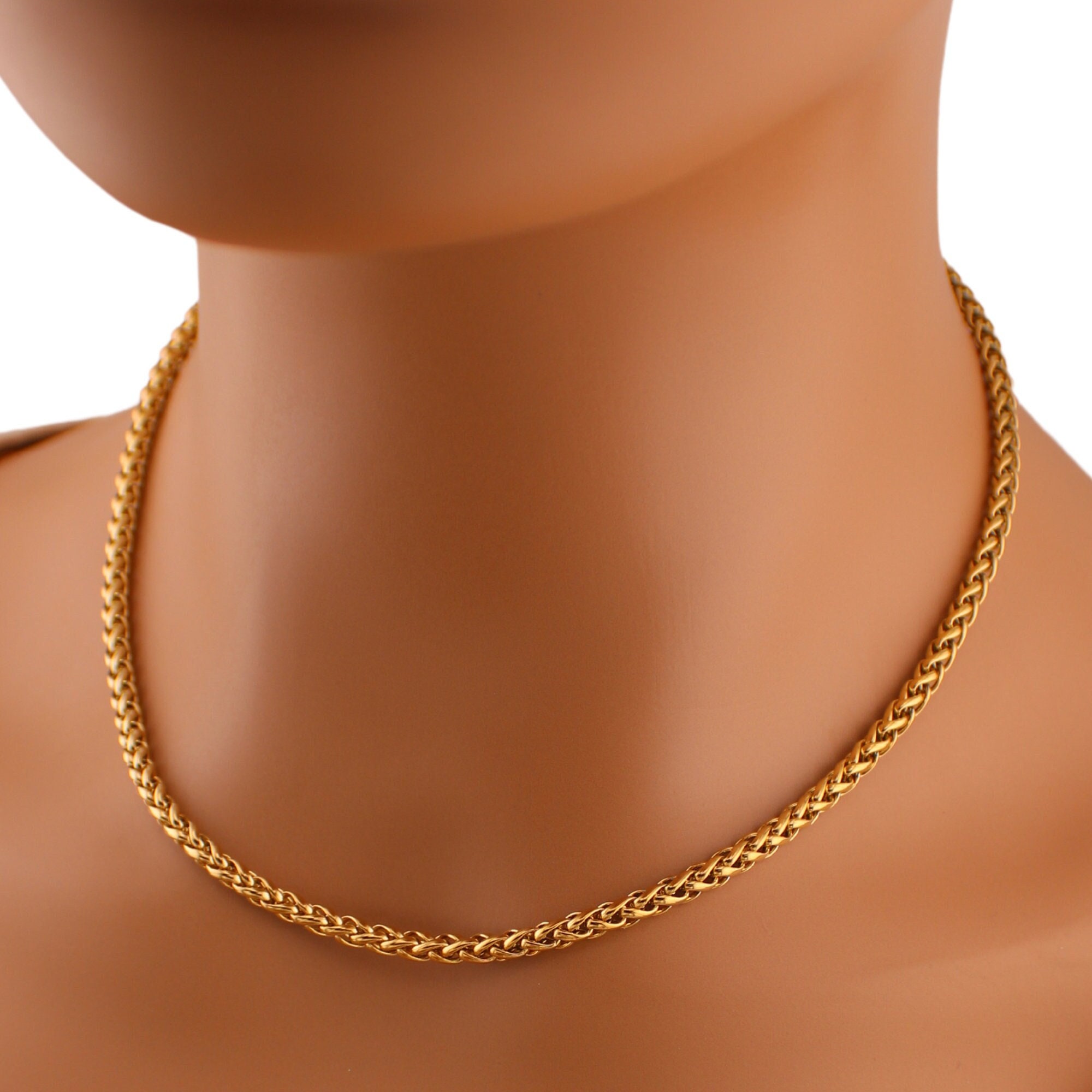 Gold Thick Wheat Chain - Minimalist Jewelry for Layering - Day Collar