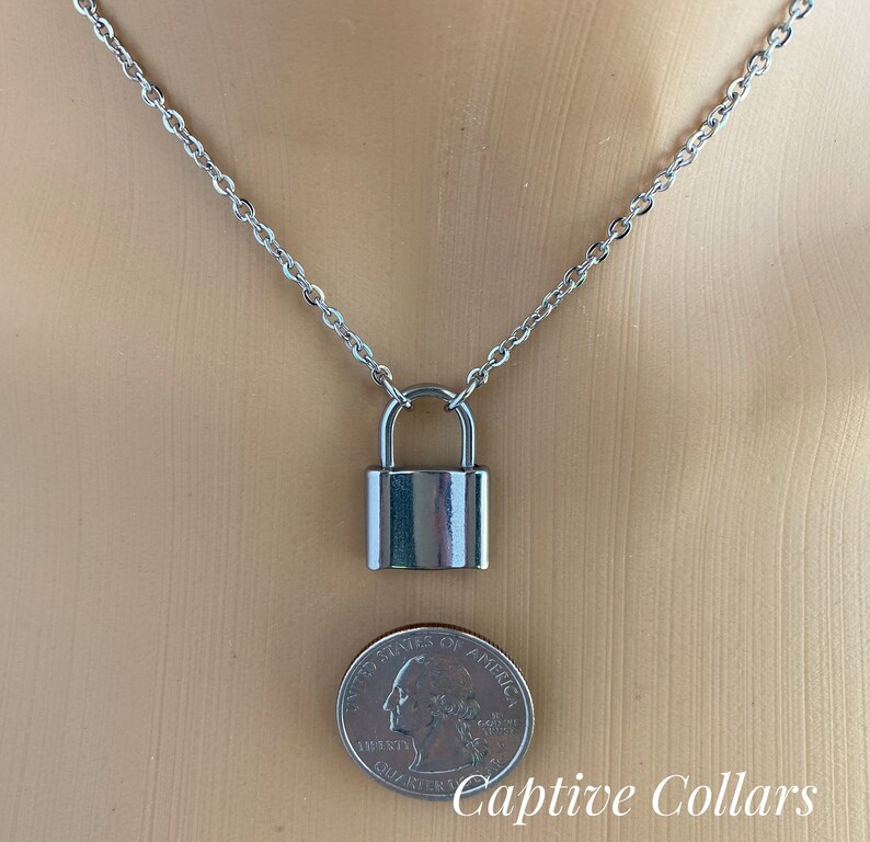 BDSM Lock Pendant Submissive Necklace Ddlg Day Collar Etsy