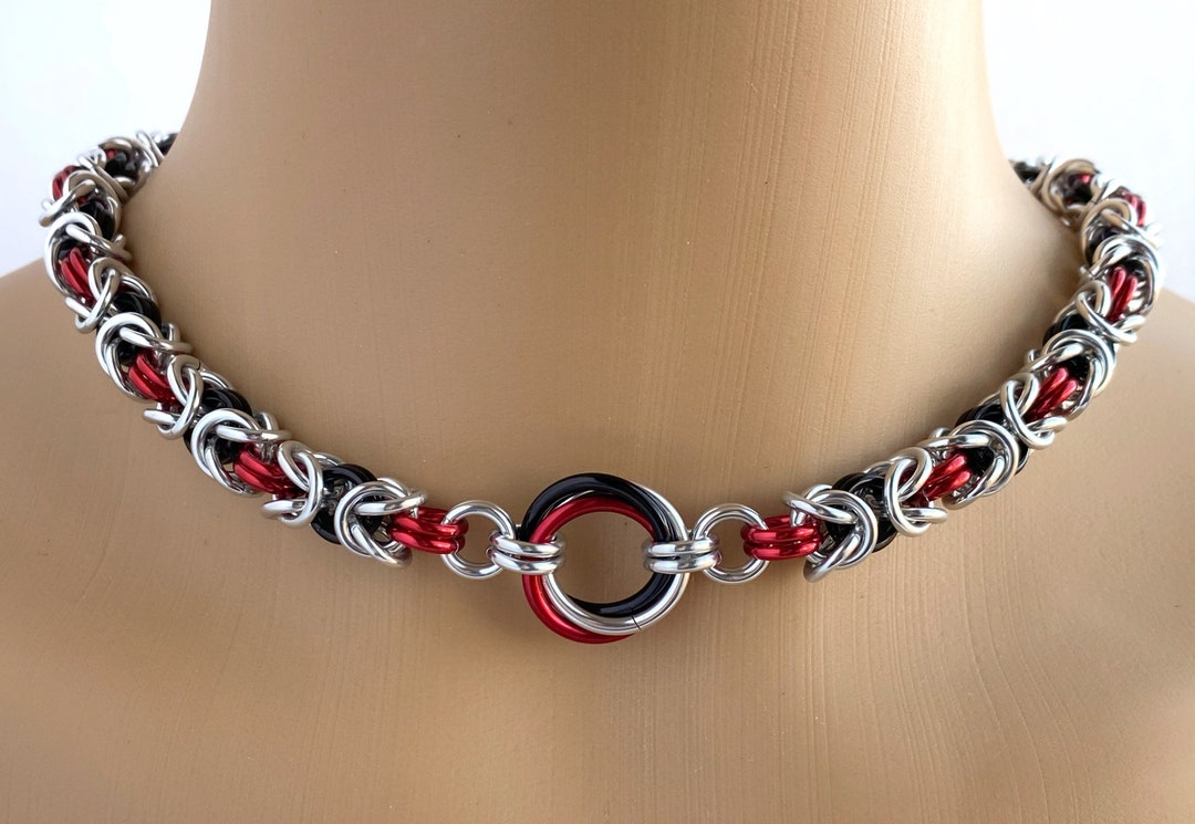 Submissive Discreet Day Collar, Locking Submissive Necklace, Ddlg BDSM O Ring, 247 Wear