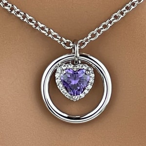 Amethyst Day Collar, Sterling Silver O Ring Collar Necklaces