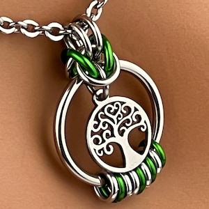 Morse Code Necklace, Tree of Life Choker Collar, Hidden Message Necklace