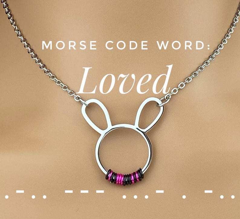 Collier lapin code Morse image 1