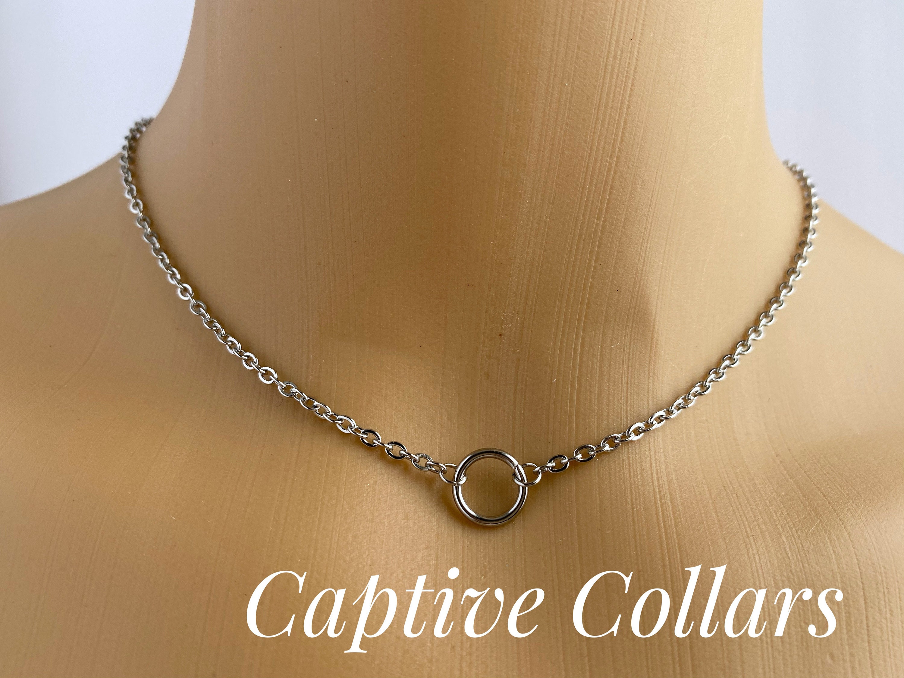 O Ring Collar, Locking Fidget Necklace, Minimalist Jewelry – Captive Collars
