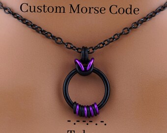 Black Morse Code Day Collar – Custom Hidden Message Necklace