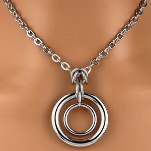 Submissive Collar Necklace, Stainless Steel O Ring (Large, Unisex) image 5