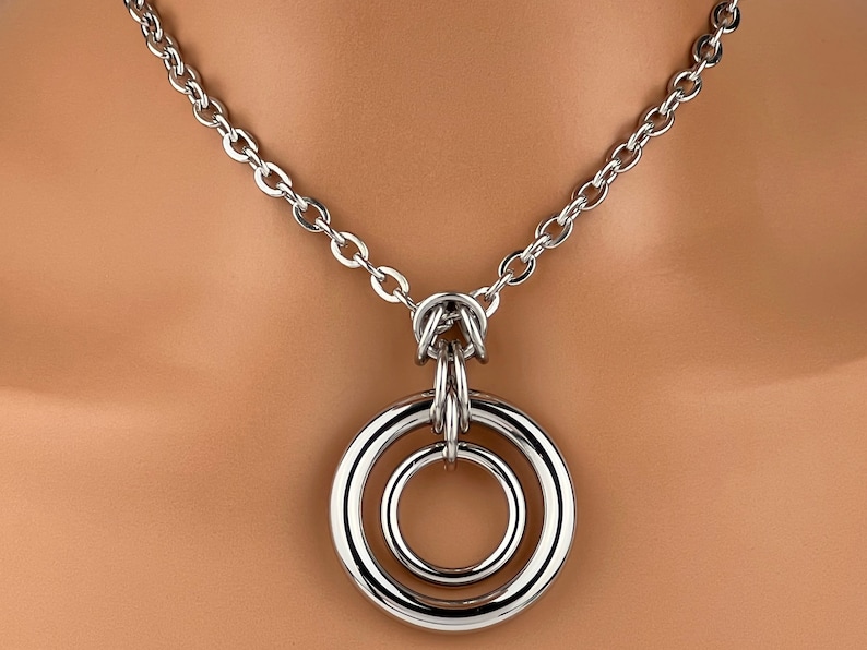 Submissive Collar Necklace, Stainless Steel O Ring (Large, Unisex) image 5