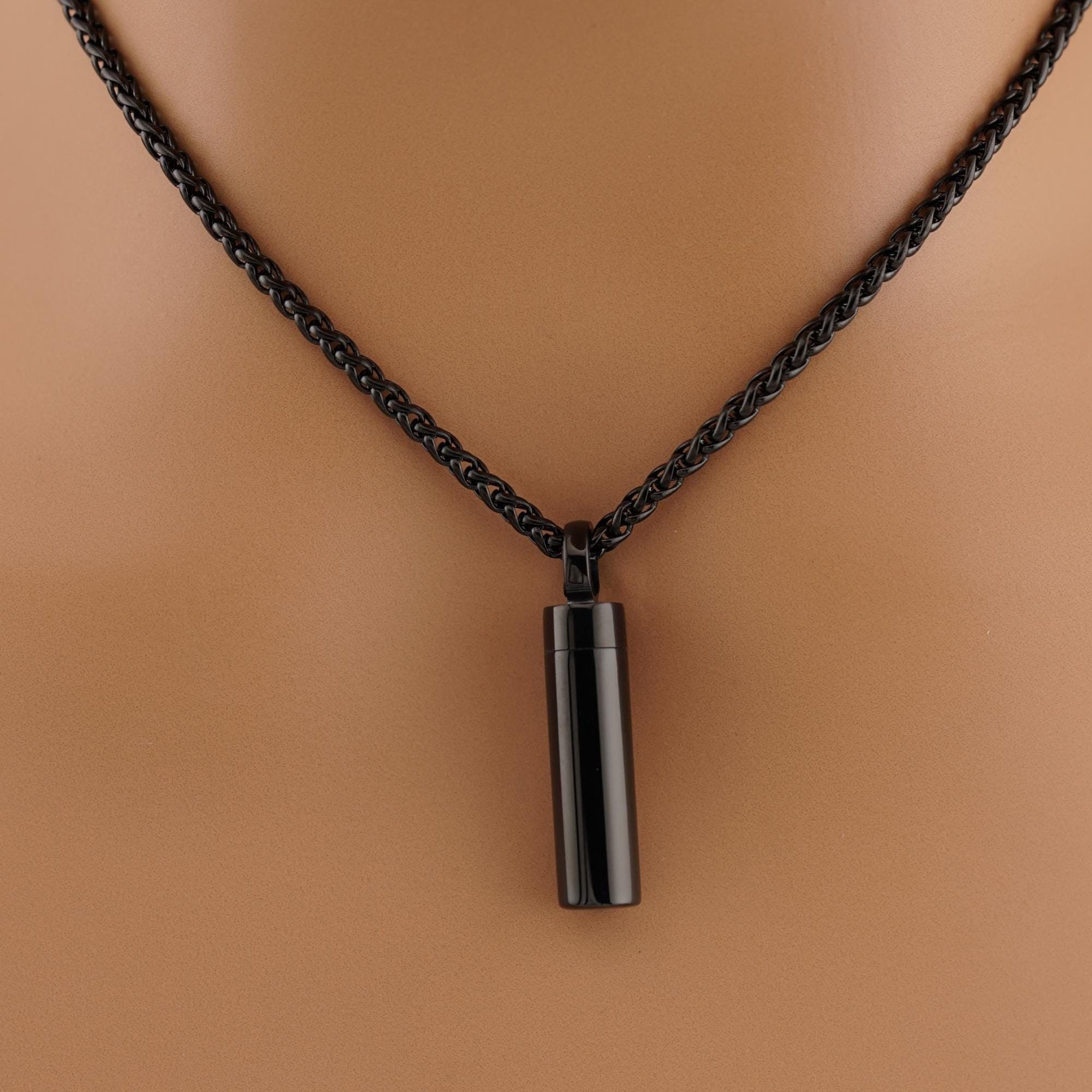 Black Lock and Key Necklace - Etsy