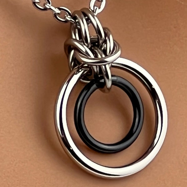 Sub Collar O Ring Necklace, Personalized Pendant and Color Jewelry, Locking Options 24-7 Wear