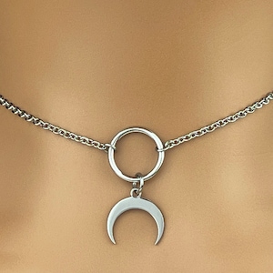 Submissive Necklace Crescent Moon Horn 24-7 Wear