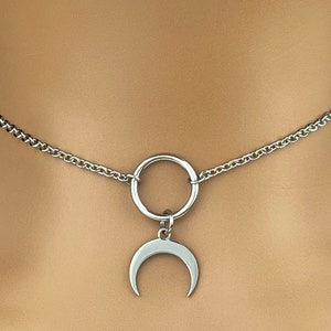 Submissive Necklace Crescent Moon Horn