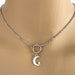 Submissive O Ring Necklace Moon and Star - Locking Option - Discreet Day Collar - BDSM O Ring 24/7 Wear
