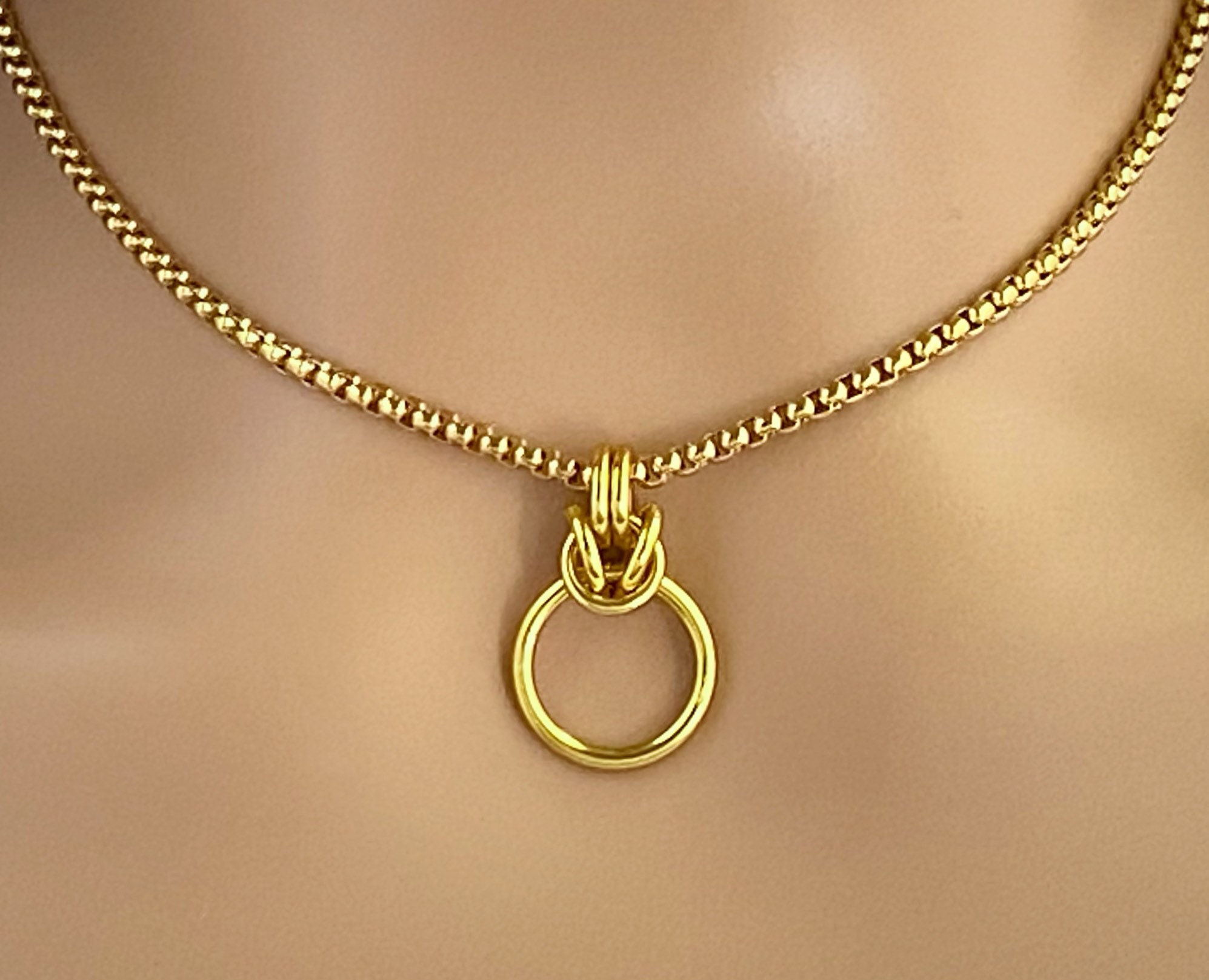 Submissive Day Collar Gold BDSM O Ring Locking Options Etsy