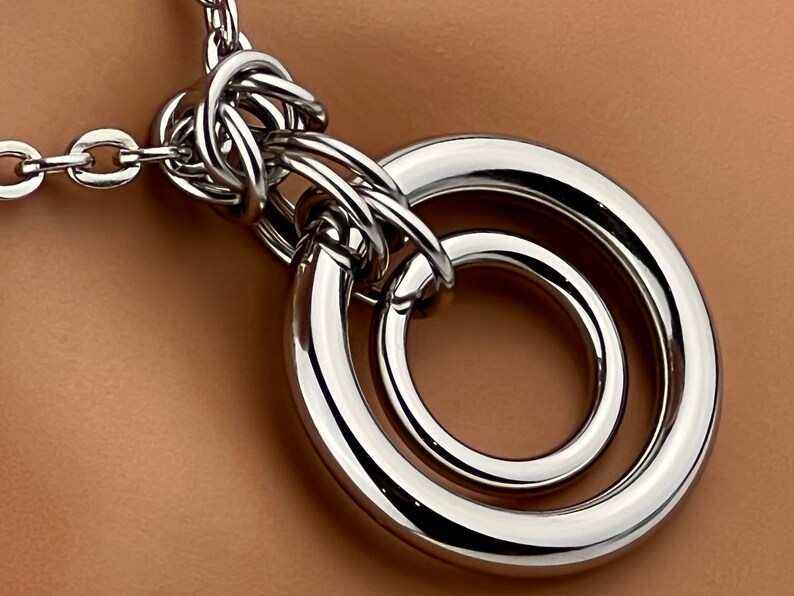 Submissive Collar Necklace, Stainless Steel O Ring (Large, Unisex) image 1