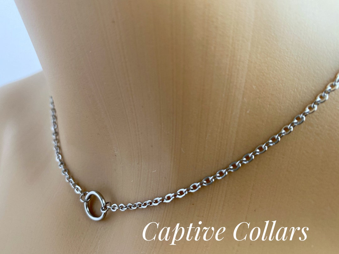 O Ring Collar, Locking Fidget Necklace, Minimalist Jewelry – Captive Collars