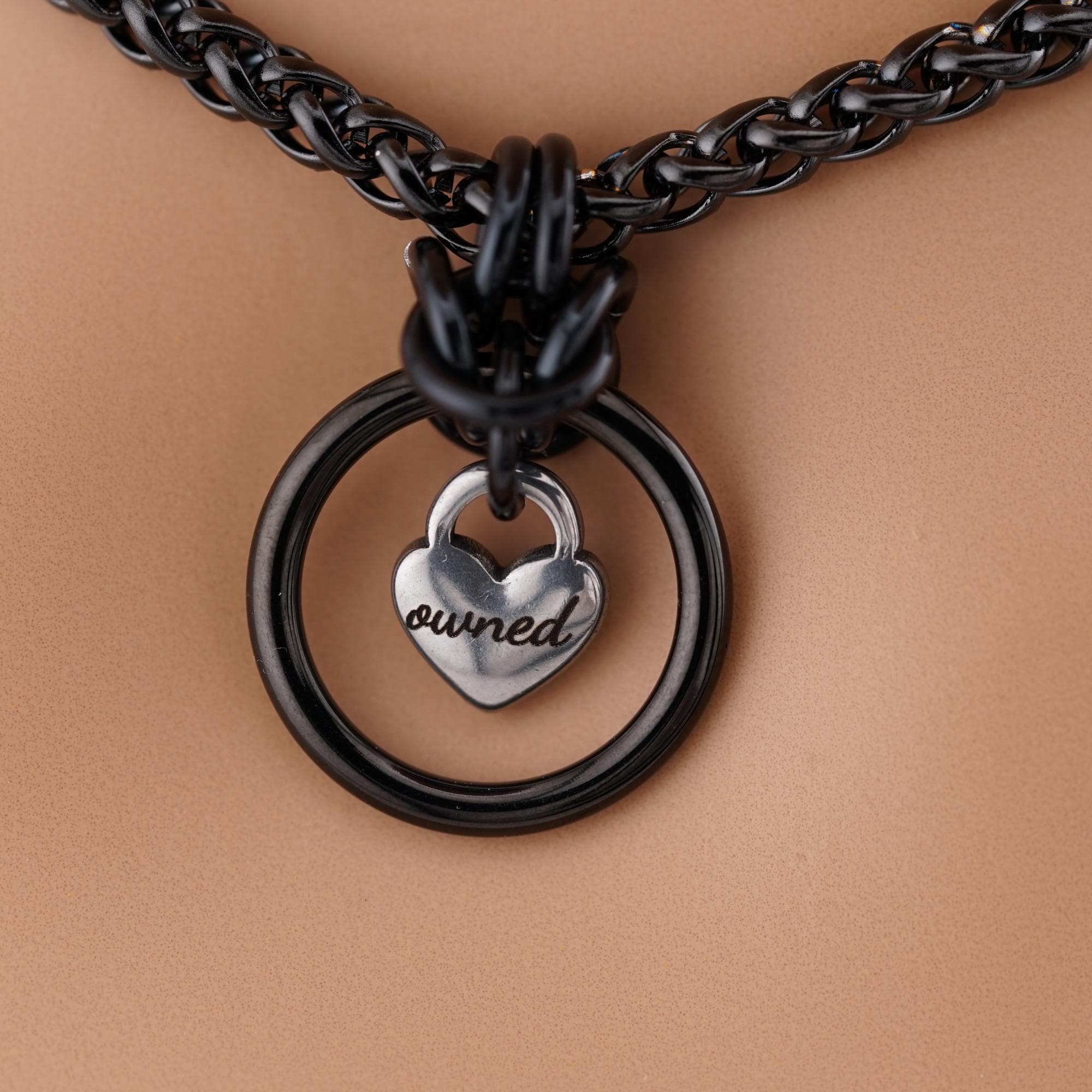 Custom Engraving Owned Necklace With BDSM O-ring Canada