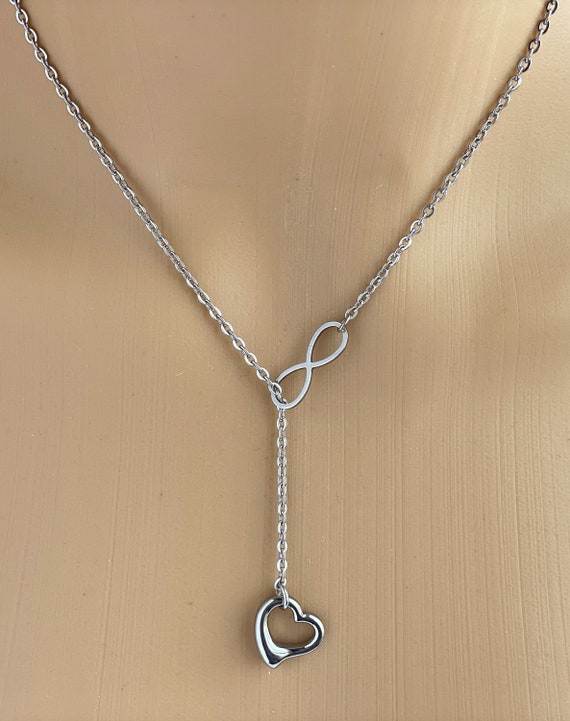 Infinity Y Lariat Heart Necklace Submissive Day Collar | Etsy