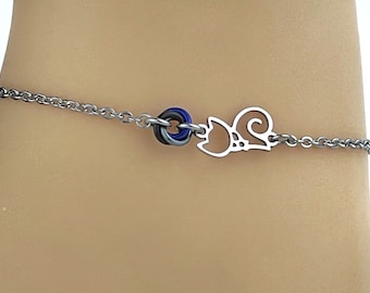 Sub Kitten Ankle Bracelet with Micro Lovers Knot