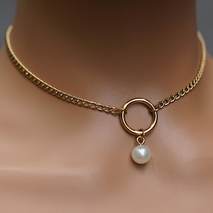 Gold Pearl Day Collar Necklace
