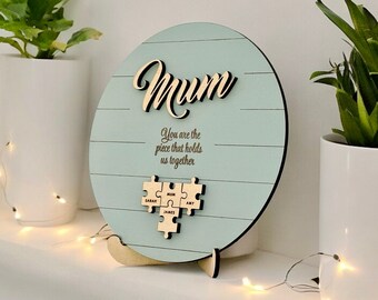 Mum Puzzle Family circle Puzzle gift Mother's Day Gift from Kids Personalised Mum you are the piece that holds us together Mom Grandma Gift